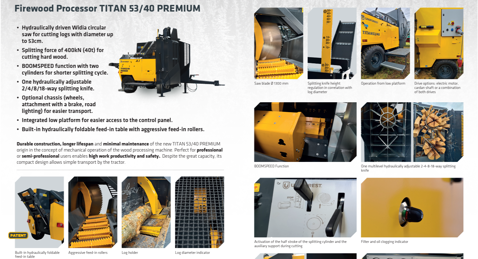titan 53/40 premium specification sheet