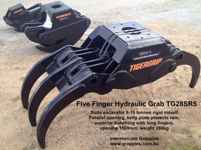 360 degree rotating hydraulic excavator grab